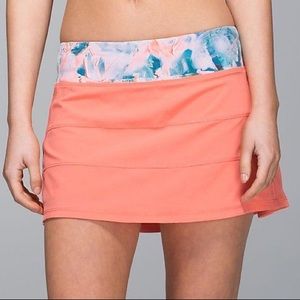 MUST GO - Lulu Lemon peach tennis skirt